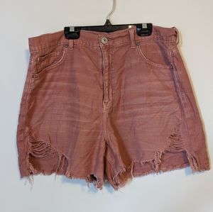 American Eagle High Waist Denim Mom Shorts
